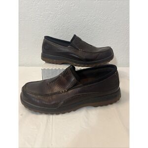 Streetcars Men Size 8.5M Slip On Loafer Shoes Arch Support‎ Leather Brown Lemans